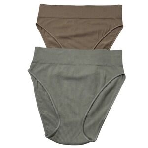 SKIMS Stretch Rib Brief NEW Lot of 2 Sea Haze Desert S/M